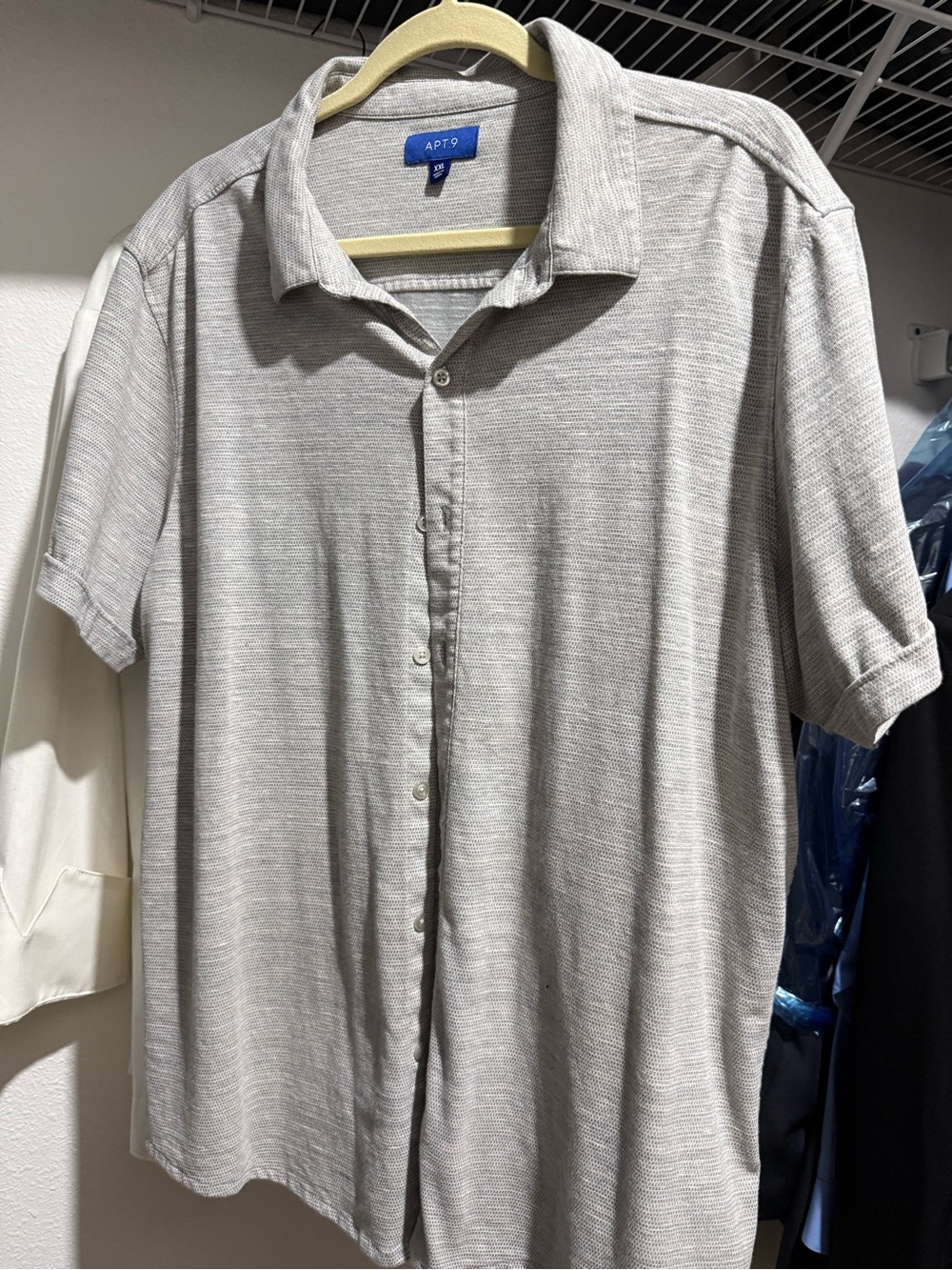 Apt. 9 Men's Heather Gray Short-Sleeve Button-Down Shirt